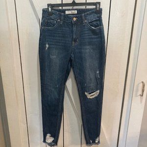 Kancan hi-rise distressed raw hem jeans 24 or 1